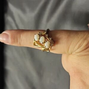Opal and diamond ring